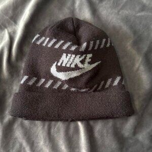 Nike black beanie with white logo